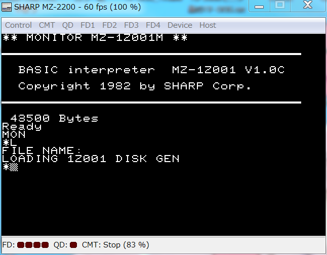 MZ-2000のテープBASIC 1Z001 をDISK対応版にして使うには！: <h3